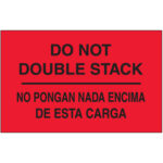 3 x 5" - "No Pongan Nada Encima De Esta Carga" (Fluorescent Red) Bilingual Labels