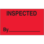 3 x 5" - "Inspected By" (Fluorescent Red) Labels