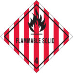 4 x 4" - "Flammable Solid - 4" Labels