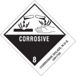 4 x 4 3/4" - "Corrosive Solids, N.O.S." Labels
