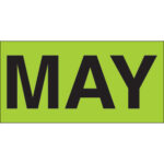 3 x 6" - "MAY" (Fluorescent Green) Months of the Year Labels