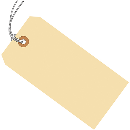 7 1/2 x 3 3/4" 15 Pt. Jumbo Manila Shipping Tags - Pre-Strung