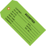 4 3/4 x 2 3/8" - "Accepted (Green)" Inspection Tags