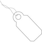 3/8 x 13/16" White Merchandise Tags - Pre-Strung White String