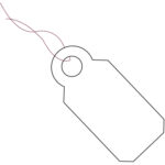 3/8 x 13/16" White Merchandise Tags - Pre-Strung Magenta String