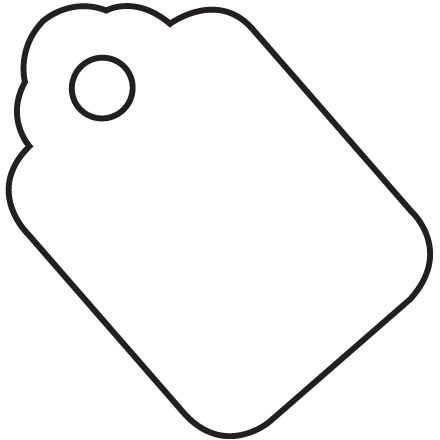 1 1/8 x 1 3/4" White Merchandise Tags