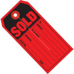 4 3/4 x 2 3/8" "SOLD" Retail Tags