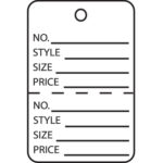 1 3/4 x 2 7/8" White Perforated Garment Tags