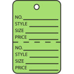 1 3/4 x 2 7/8" Green Perforated Garment Tags