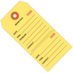 4 3/4 x 2 3/8" Yellow Repair Tags Consecutively Numbered