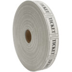 1" x 3/4" White Single Ticket