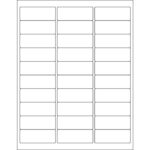 2 5/8 x 1" White Rectangle Laser Labels