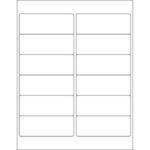 4 x 1 1/2" White Rectangle Laser Labels