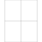4 1/4 x 5 1/2" White Rectangle Laser Labels - Master Case