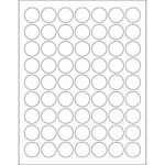 1" White Circle Laser Labels