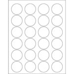 1.625" White Circle Laser Labels