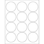 2 1/2" White Circle Laser Labels