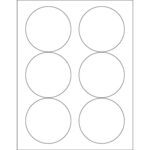 3.33" White Circle Laser Labels
