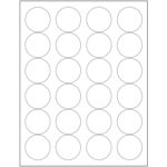 1 2/3" White Circle Laser Labels