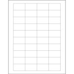 1 3/4 x 1" White Rectangle Laser Labels