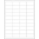 2 x 1" White Rectangle Laser Labels