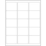 2 5/8 x 2" White Rectangle Laser Labels