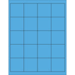 2 x 2" Fluorescent Blue Rectangle Laser Labels