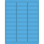 2 5/8 x 1" Fluorescent Blue Rectangle Laser Labels