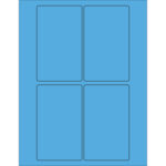 3 x 5" Fluorescent Blue Rectangle Laser Labels