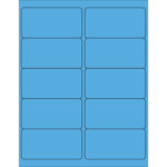 4 x 2" Fluorescent Blue Rectangle Laser Labels