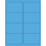 4 x 2 1/2" Fluorescent Blue Rectangle Laser Labels