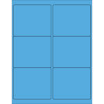 4 x 3 1/3" Fluorescent Blue Rectangle Laser Labels