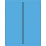 4 x 5" Fluorescent Blue Rectangle Laser Labels