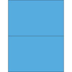8 1/2 x 5 1/2" Fluorescent Blue Rectangle Laser Labels