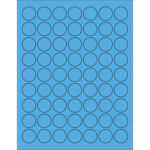 1" Fluorescent Blue Circle Laser Labels