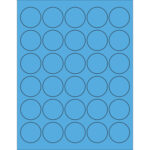 1 1/2" Fluorescent Blue Circle Laser Labels