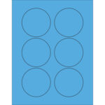 3" Fluorescent Blue Circle Laser Labels