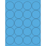 2" Fluorescent Blue Circle Laser Labels