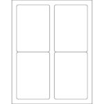 3 1/2 x 5" Glossy White Rectangle Laser Labels