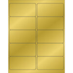 4 x 2" Gold Foil Rectangle Laser Labels