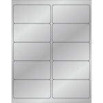 4 x 2" Silver Foil Rectangle Laser Labels