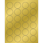 1 5/8" Gold Foil Circle Laser Labels