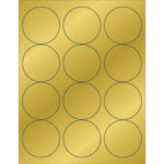 2 1/2" Gold Foil Circle Laser Labels