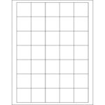 1 1/2 x 1 1/2" White Removable Rectangle Laser Labels