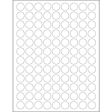 3/4" White Removable Circle Laser Labels