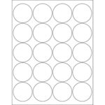 2" Glossy White Circle Laser Labels