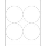 4" Glossy White Circle Laser Labels