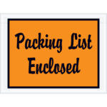 4 1/2 x 6" Orange "Packing List Enclosed" Envelopes
