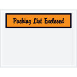 4 1/2 x 6" Orange "Packing List Enclosed" Envelopes