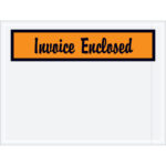 4 1/2 x 6" Orange "Invoice Enclosed" Envelopes